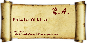 Matula Attila névjegykártya